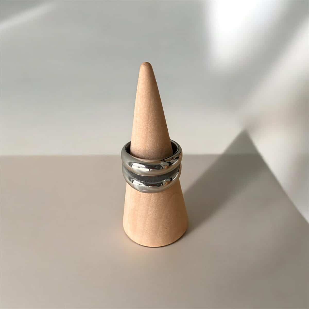 Δαχτυλίδι ασημί διπλό έντονο