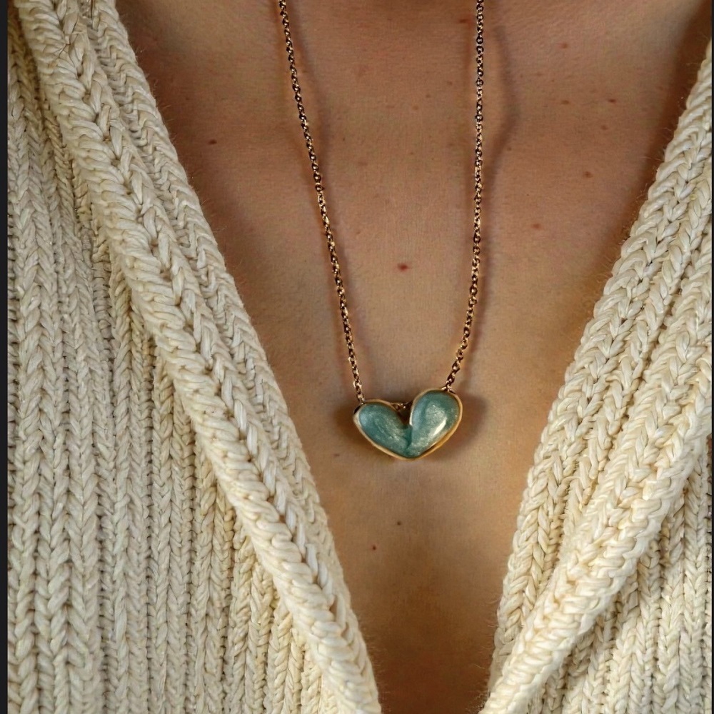 Κολιέ καρδούλα μπλε