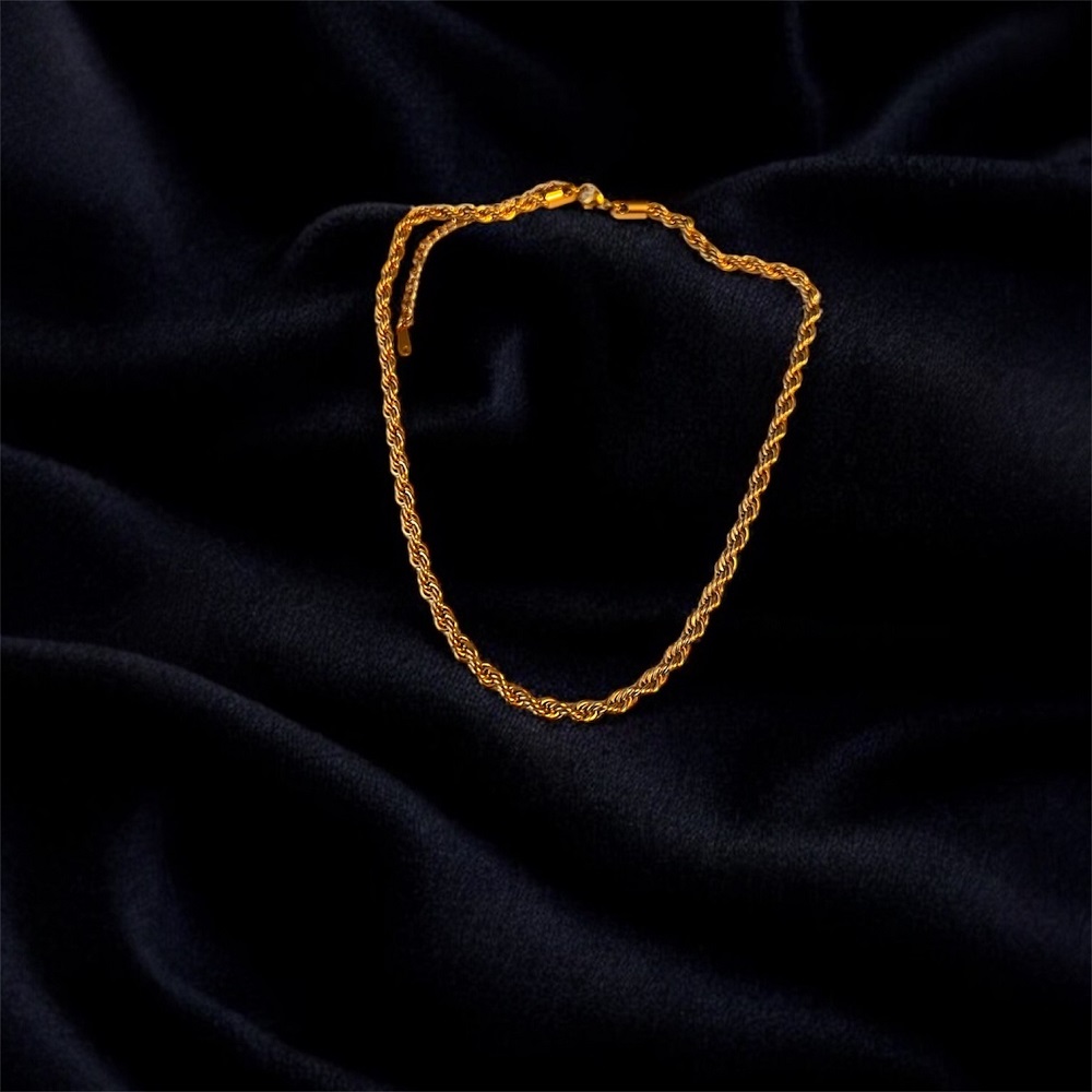 Χρυσή πλεκτή αλυσίδα - Image 2