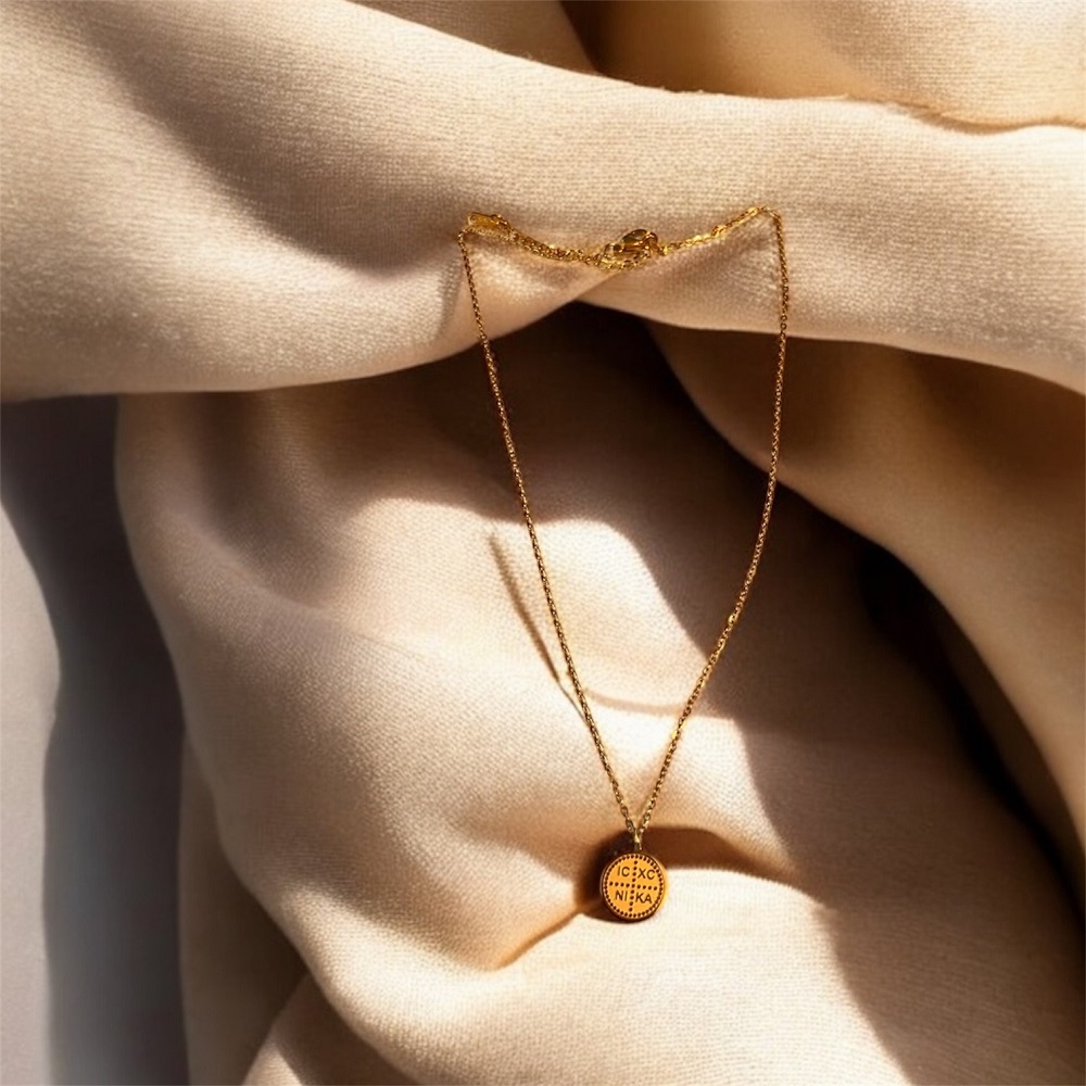 Χρυσό κολιέ IC XC NIKA - Image 2