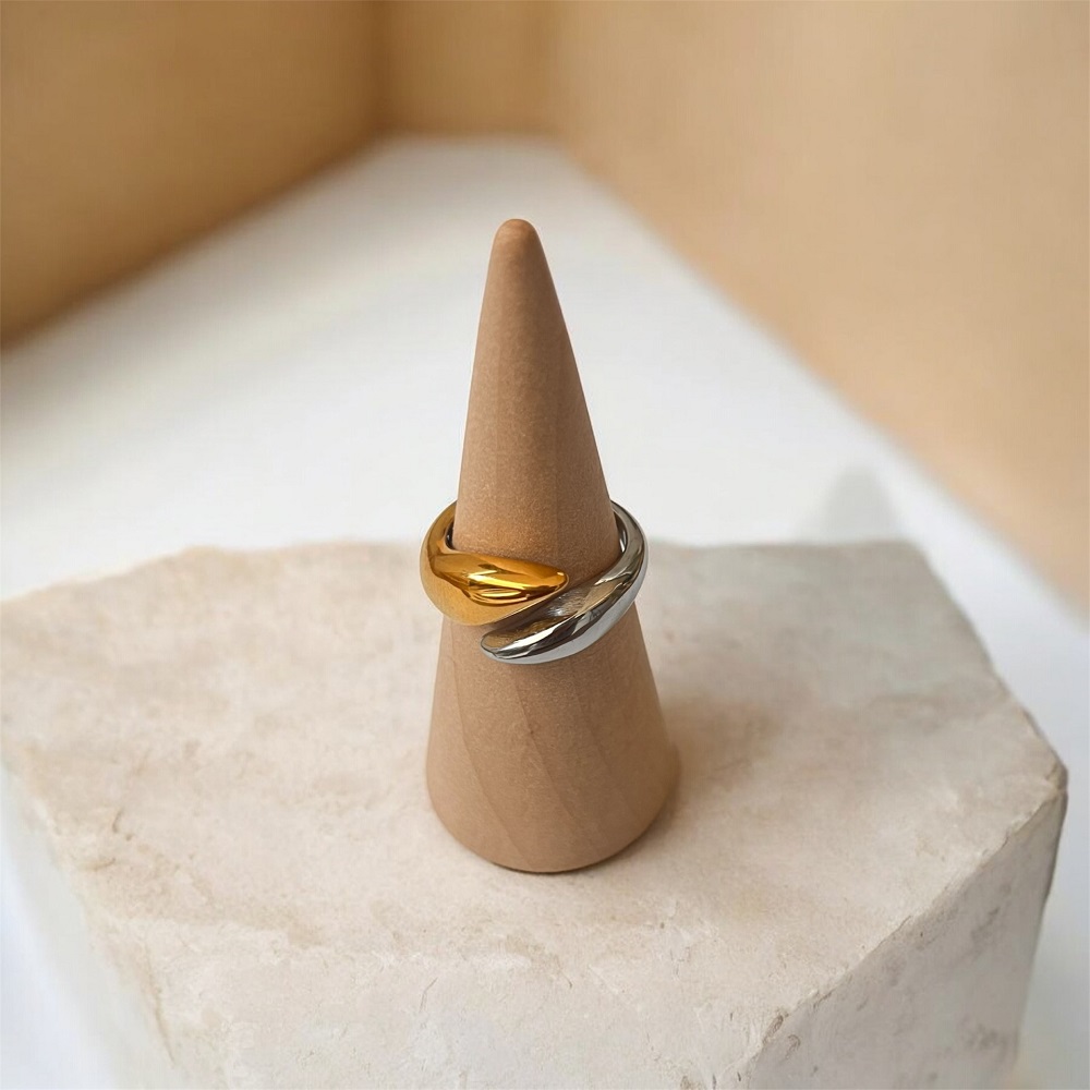 Δαχτυλίδι δίχρωμο ασημί-χρυσό