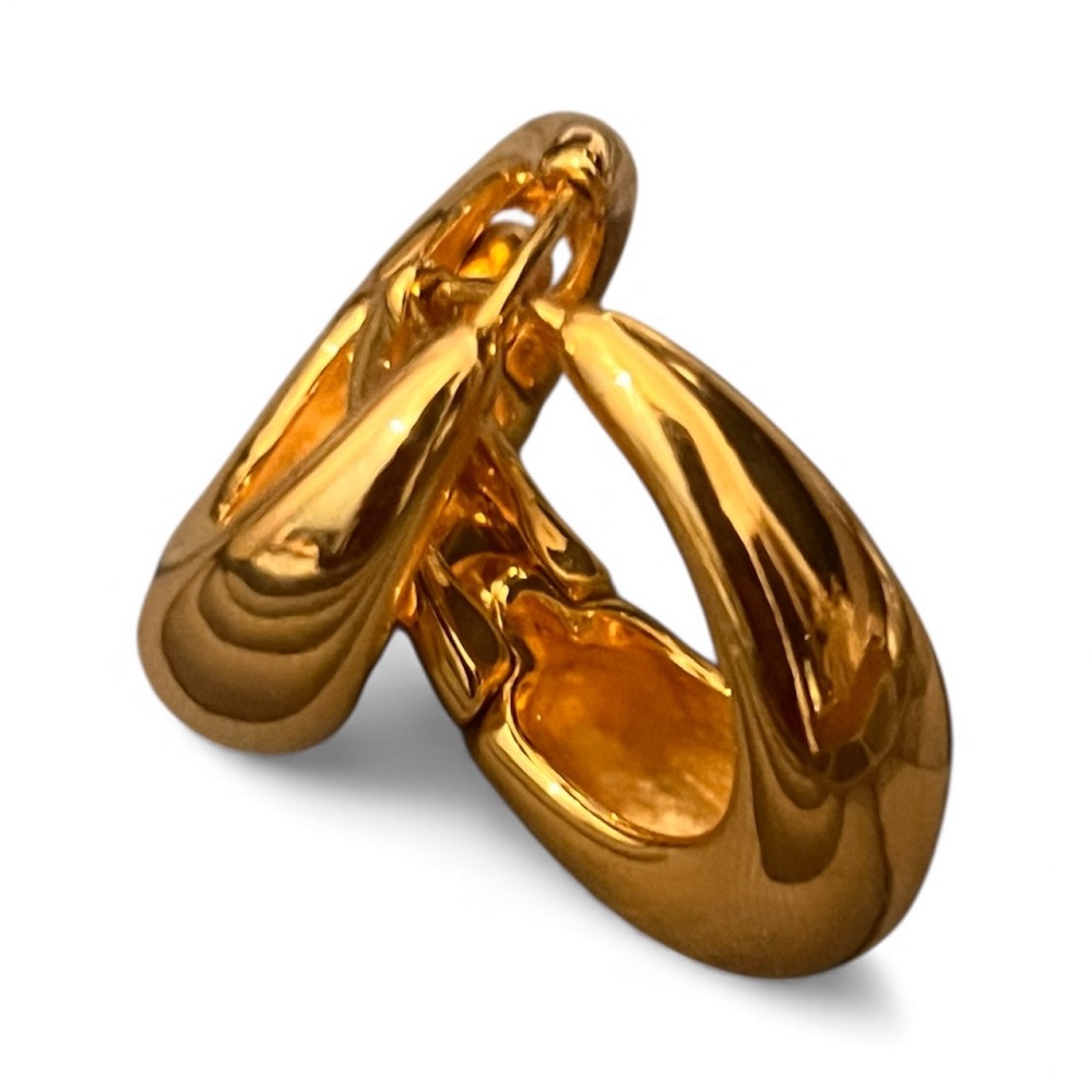 Χρυσοί κρίκοι με γυαλιστερή καμπύλη