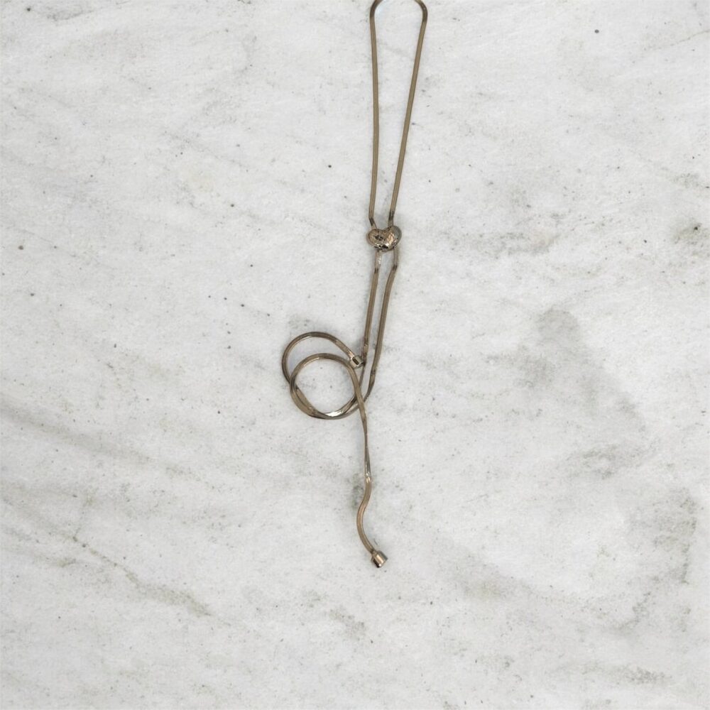 Ασημί αλυσίδα καρδιά με αυξομείωση μήκους.